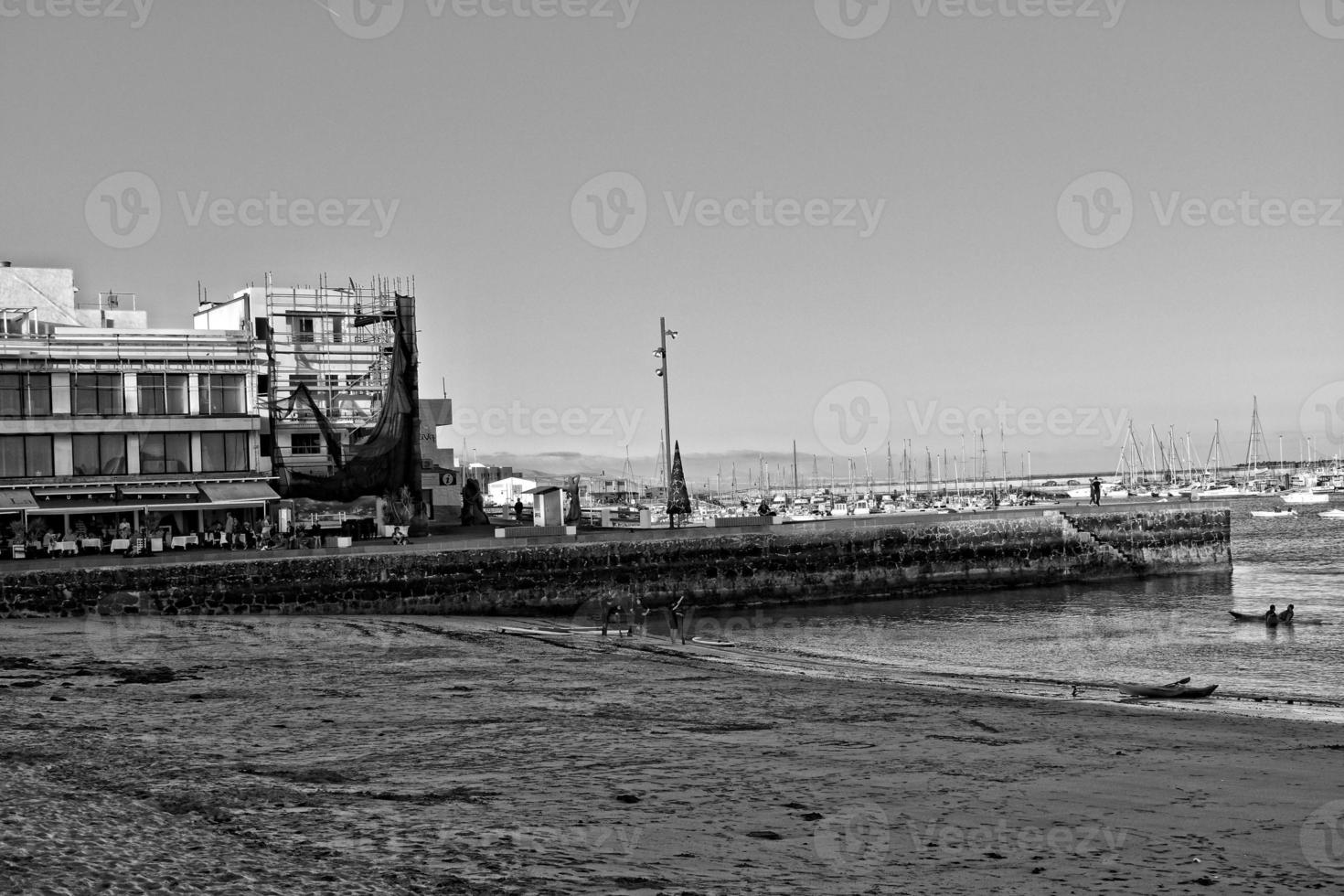 landscape with the city and the ocean on a warm day, on the Spanish Canary Island Fuerteventura photo