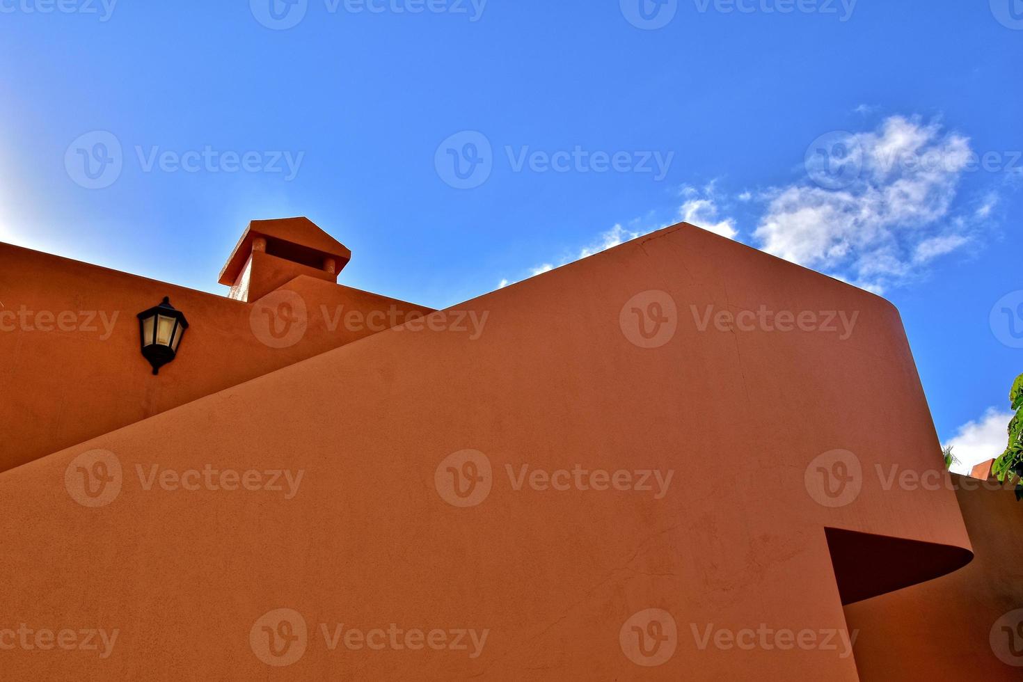 contrasting architectural details on the Spanish Canary Island Fuerteventura against a blue sky photo
