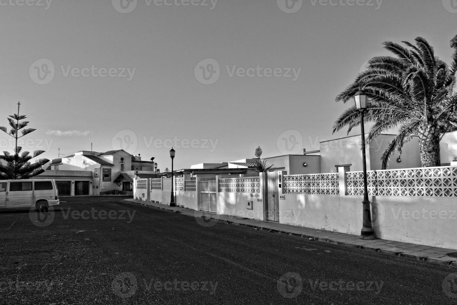 city of Corralejo on the Spanish Canary Island Fuerteventura on a warm holiday day photo