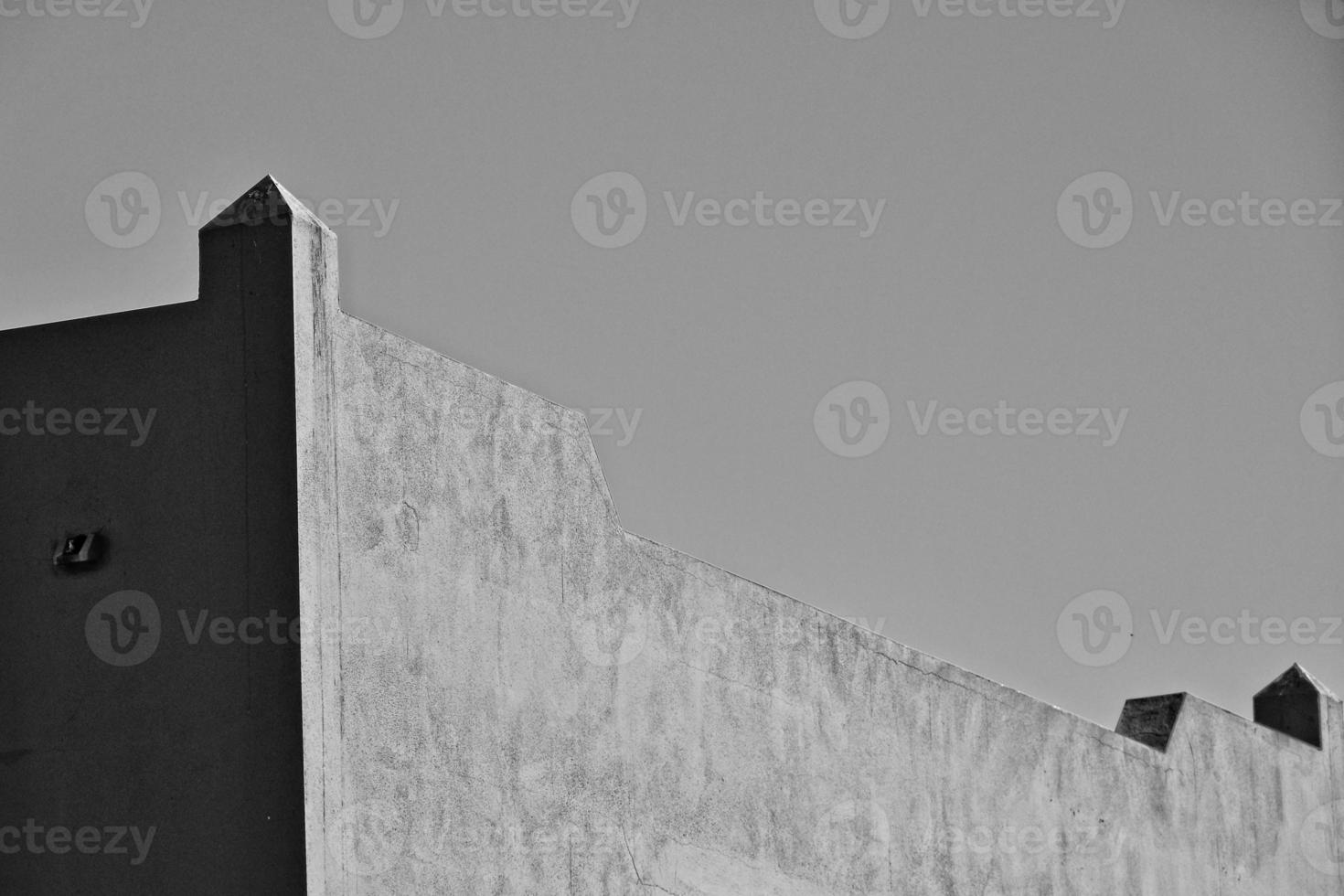 contrasting architectural details on the Spanish Canary Island Fuerteventura against a blue sky photo