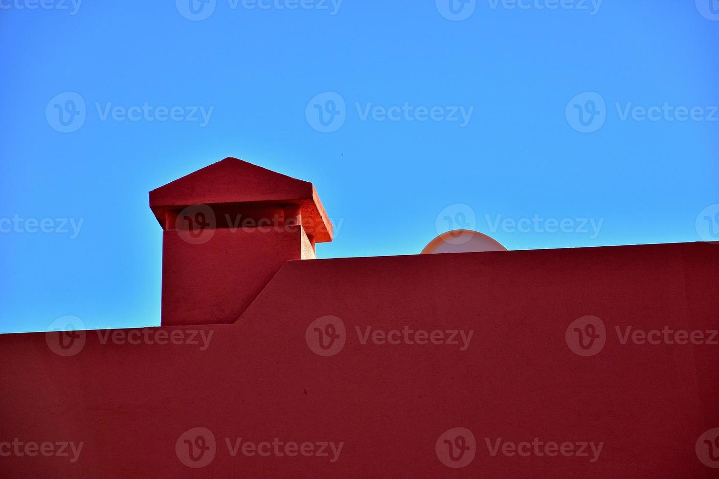contrasting architectural details on the Spanish Canary Island Fuerteventura against a blue sky photo