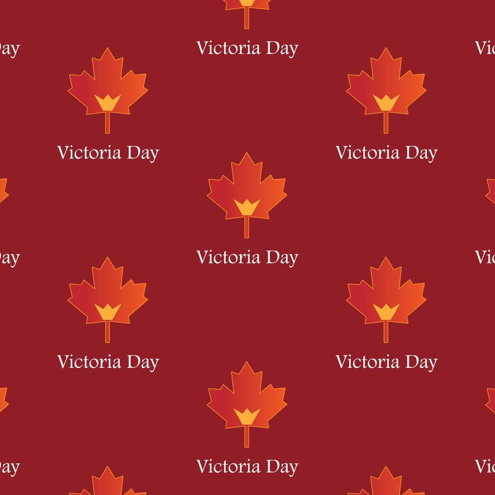 Victoria day. Red maple canada seamless pattern on red background vector