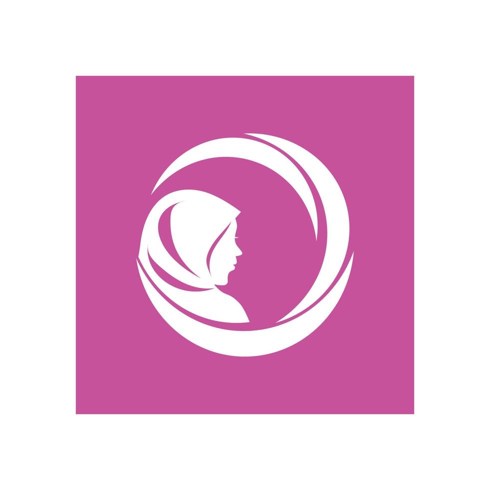 hijab logo simple design vector