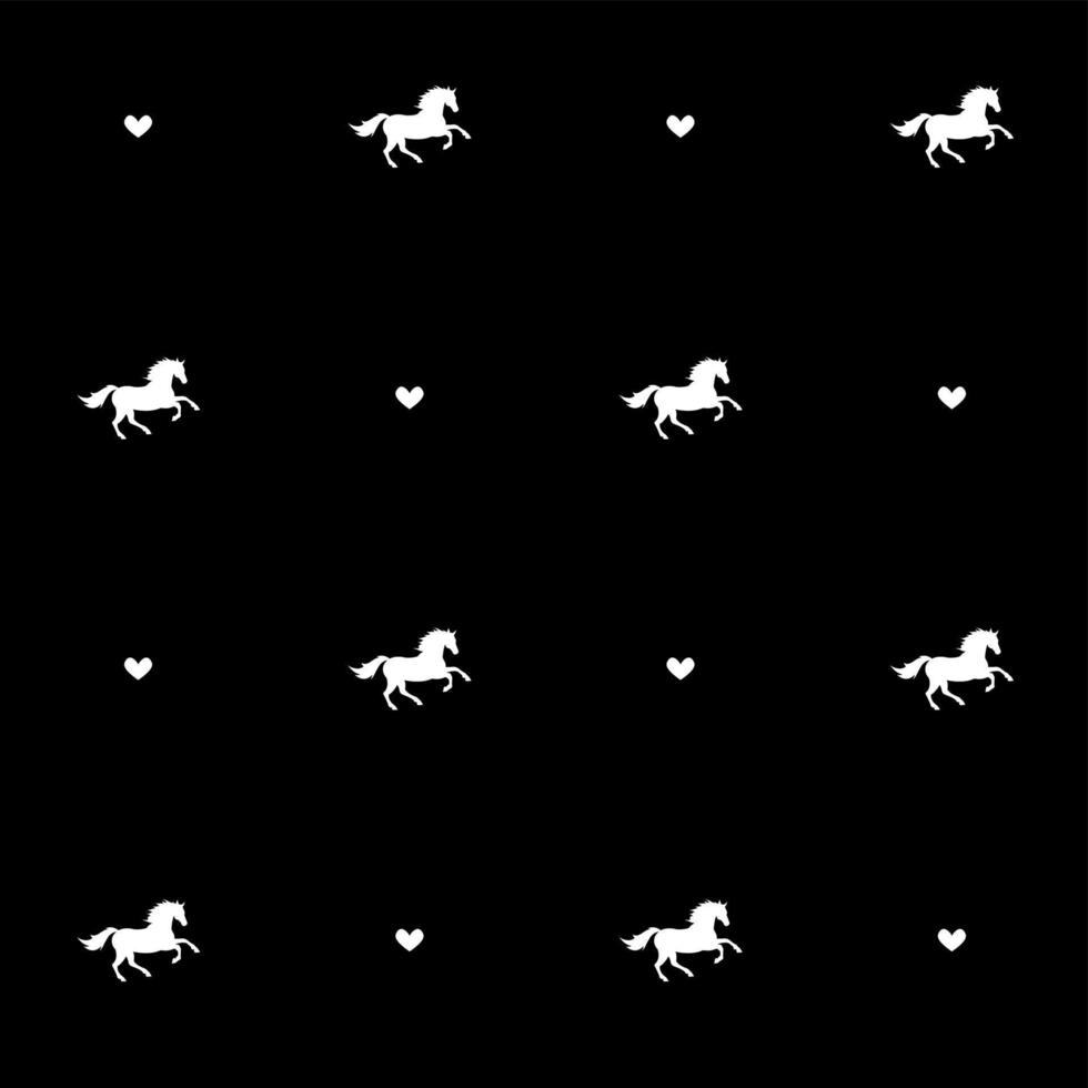 Vector seamless pattern of horse silhouette