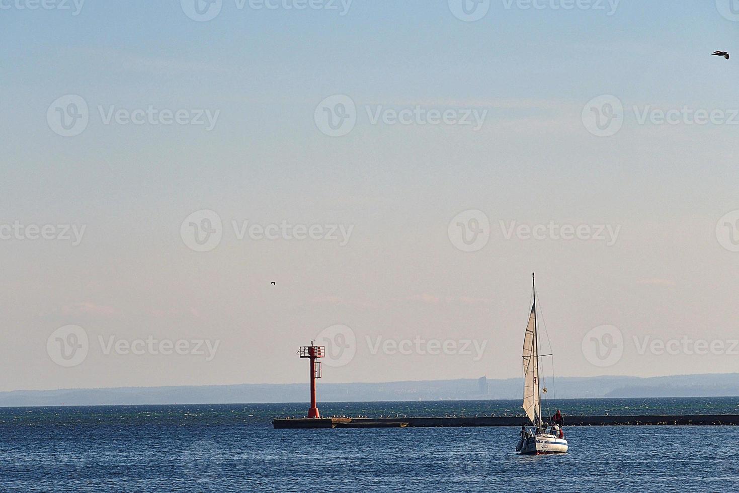 calm landscape at the Polish Baltic Sea on a sunny holiday day photo