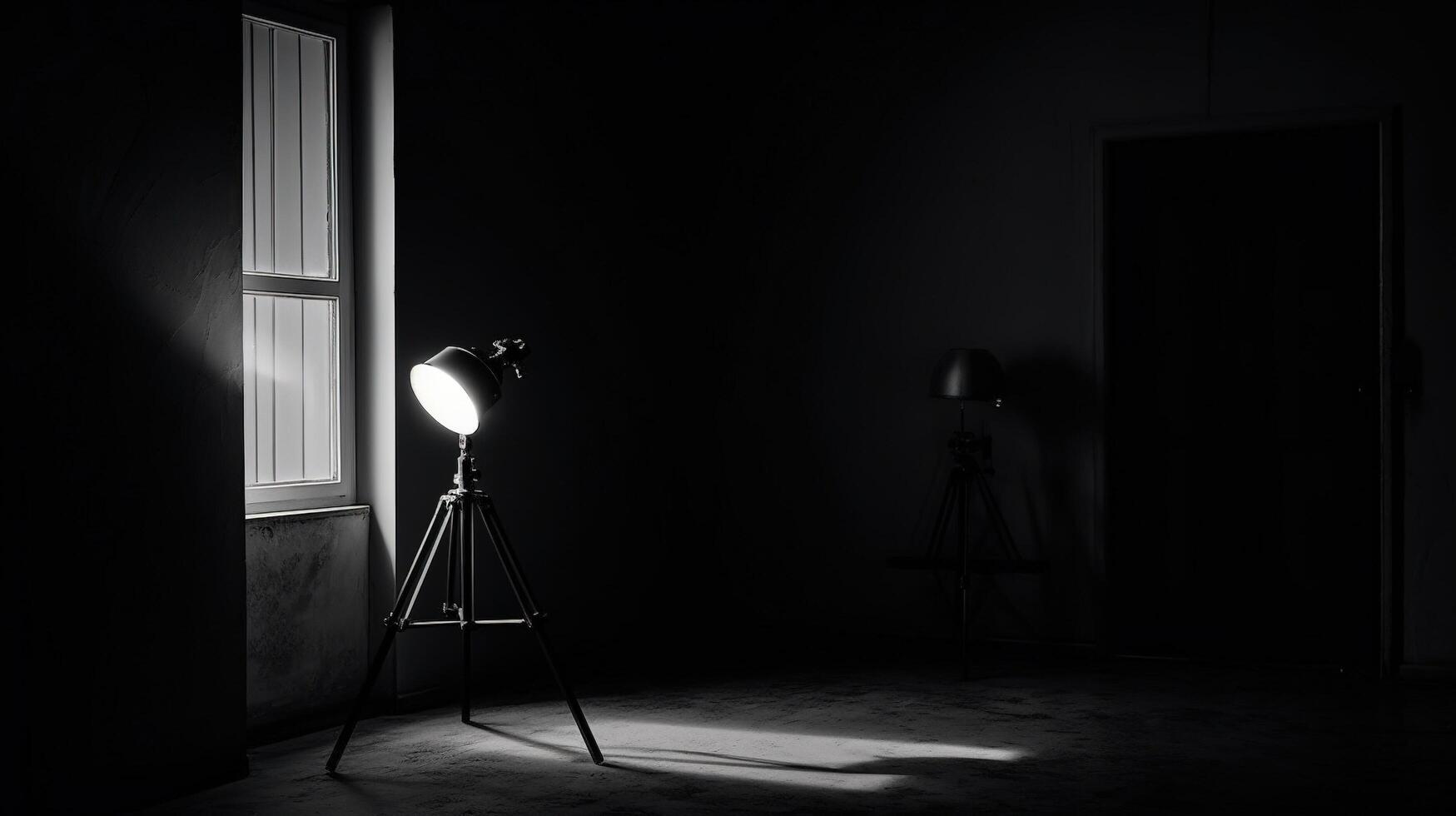 silhouette of a lamp standing in a spotlight photo
