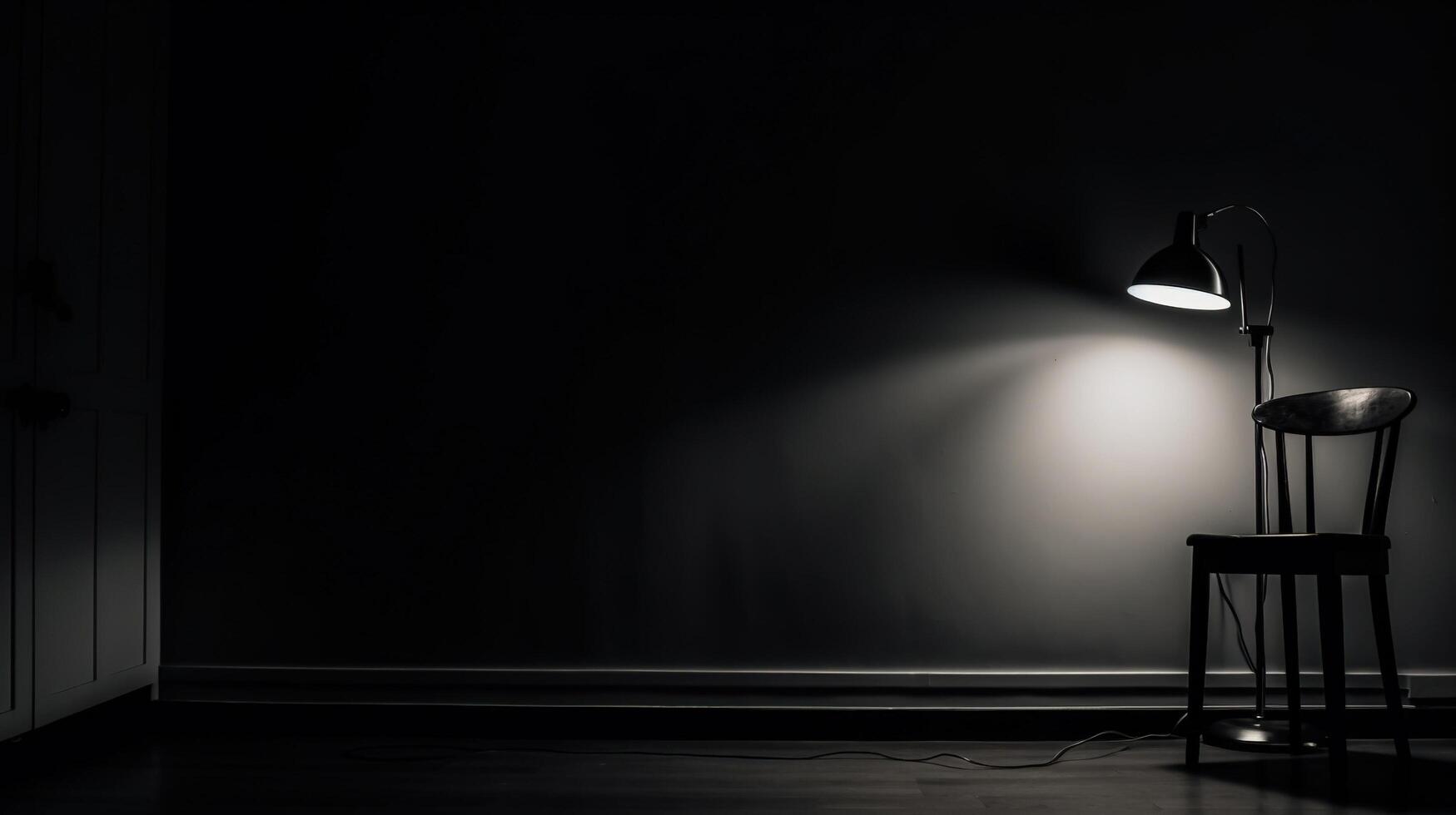 silhouette of a lamp standing in a spotlight photo