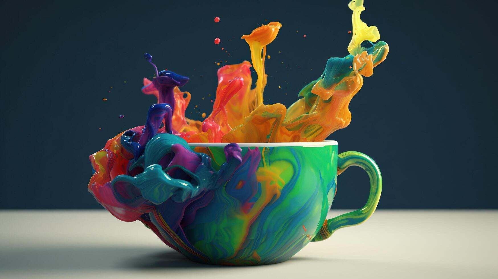 cup vase with color splash photo