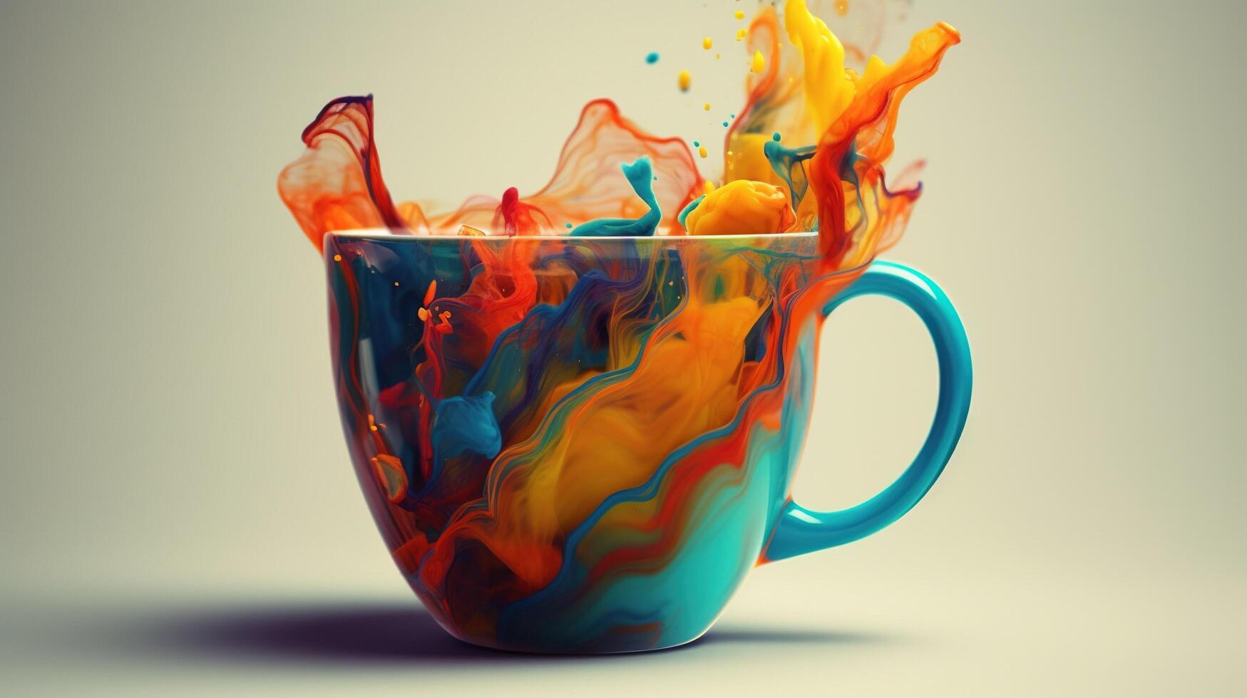 cup vase with color splash photo