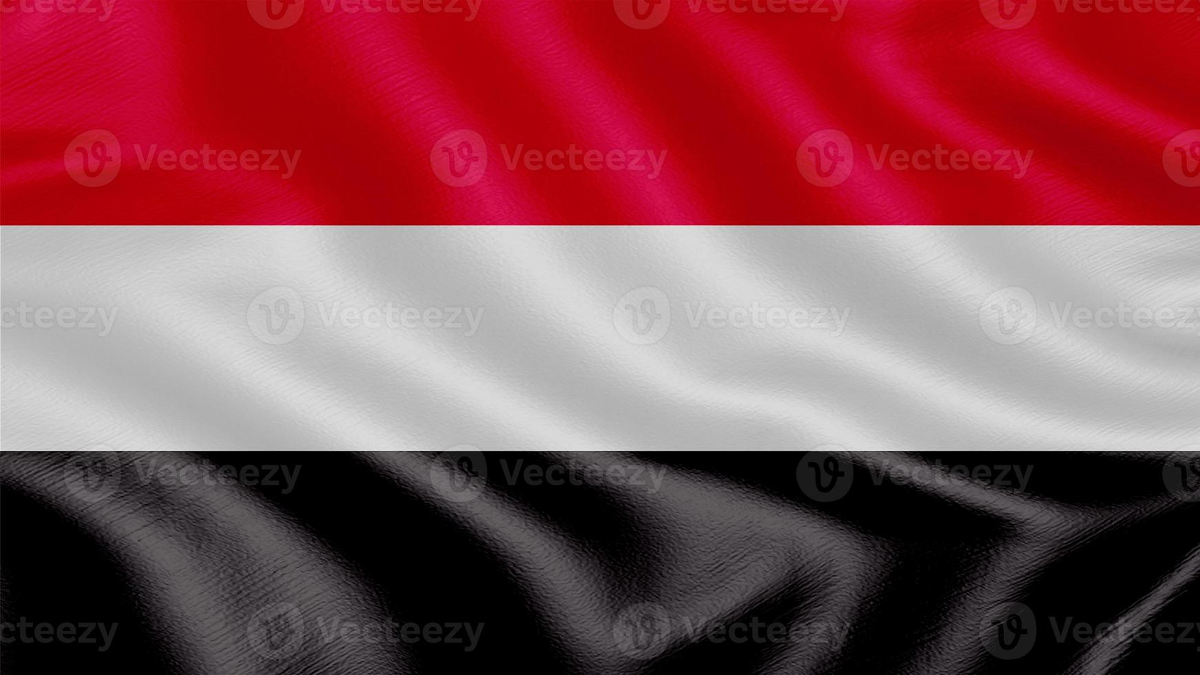Flag of Yemen. Realistic Waving Flag 3d Render Illustration with Highly Detailed Fabric Texture photo