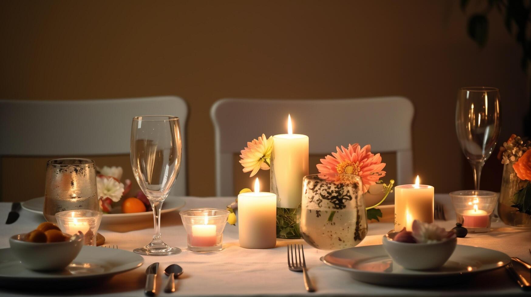 christmas dinner table setting photo