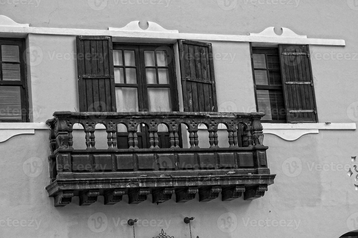 interesting colorful holiday houses in the streets of the Spanish city of Sanca Cruz in Tenerife photo