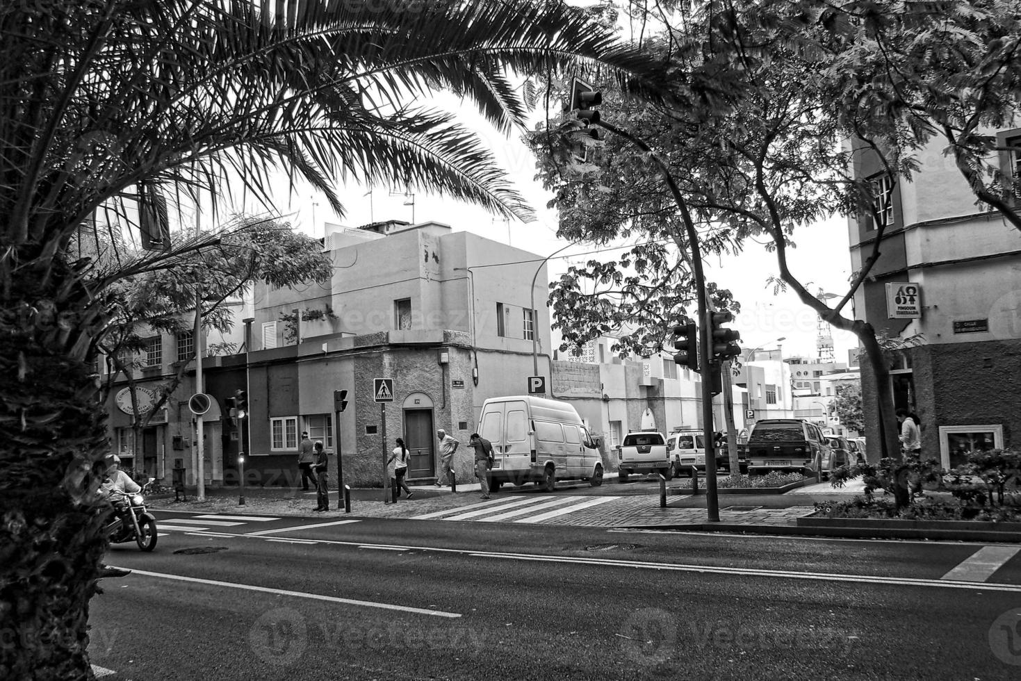 interesting colorful holiday houses in the streets of the Spanish city of Sanca Cruz in Tenerife photo