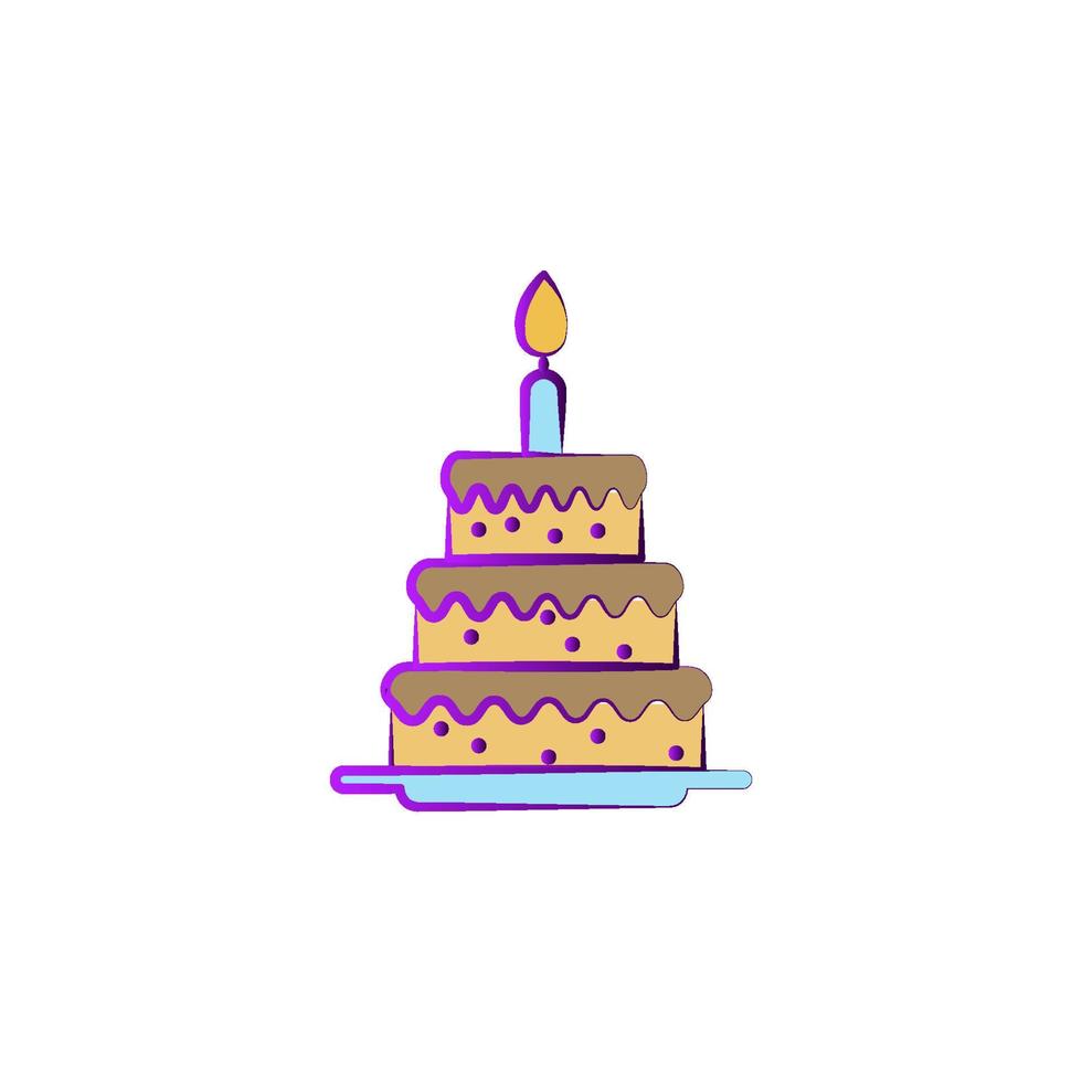 cumpleaños pastel de colores vector icono