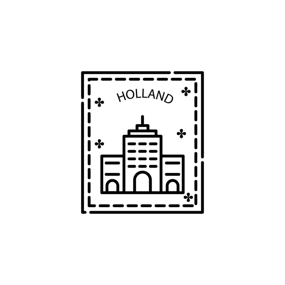 pasaporte estampilla, visa, Holanda vector icono