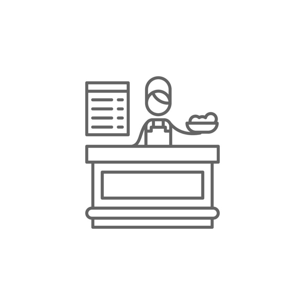 Waiter, menu, restaurant vector icon