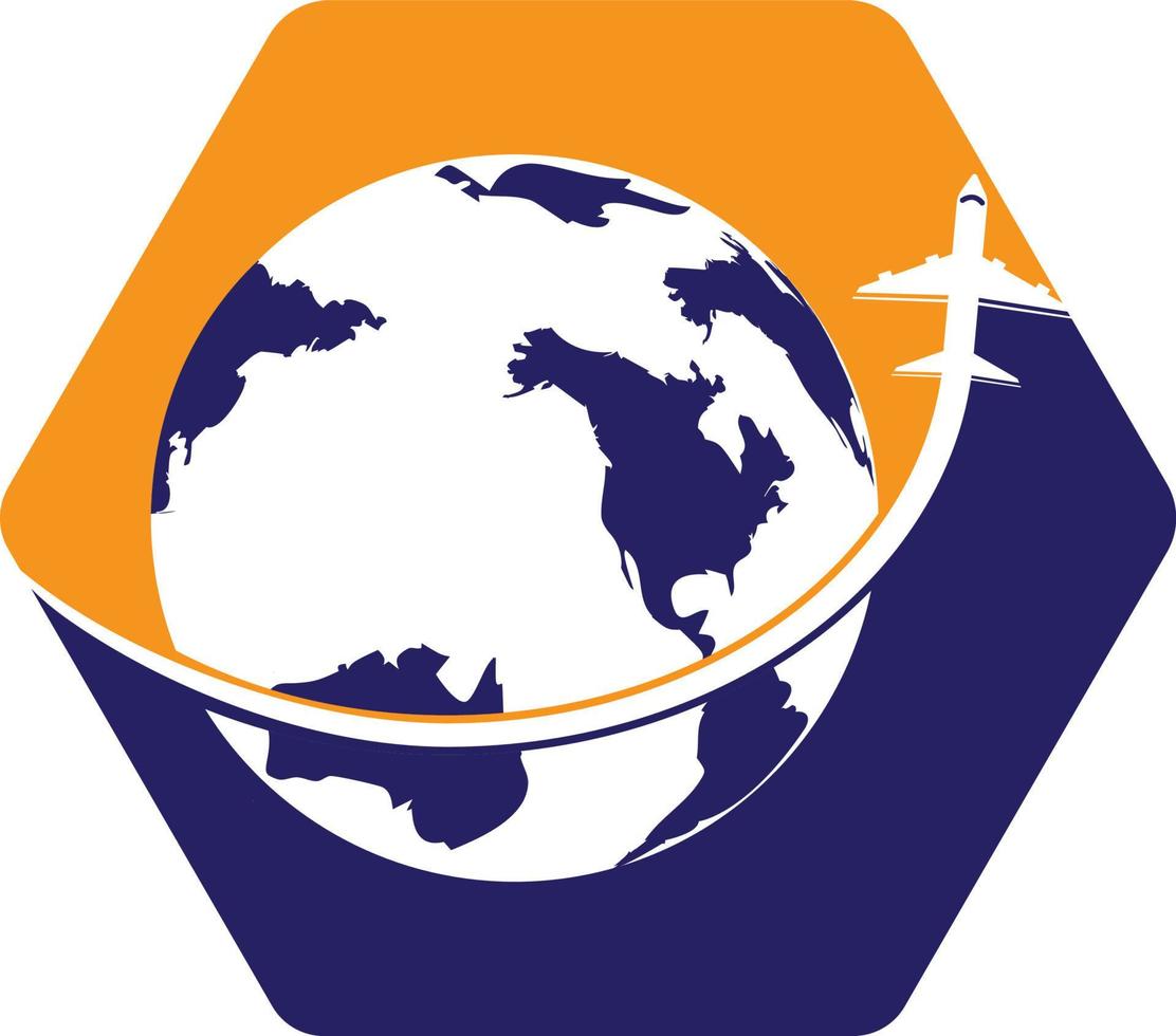 Travel agency vector logo template. Holiday logo template globe travelling logo vector design.