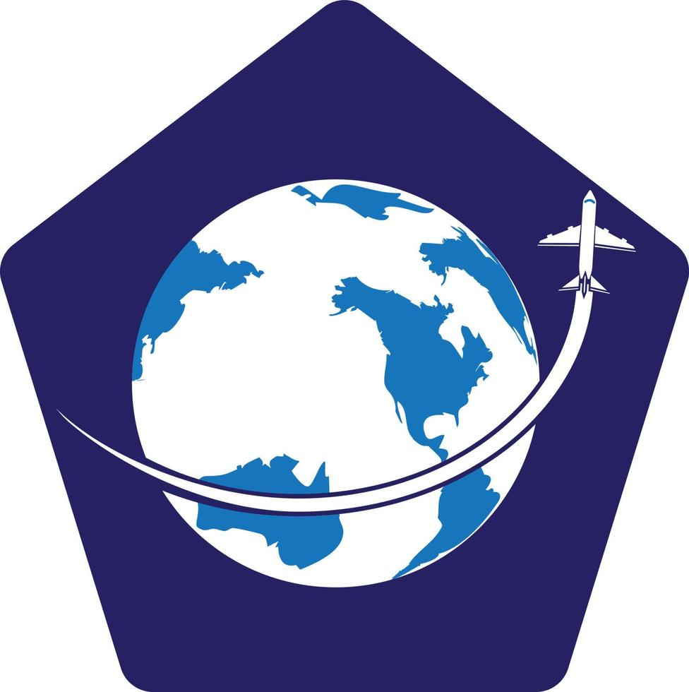Travel agency vector logo template. Holiday logo template globe travelling logo vector design.