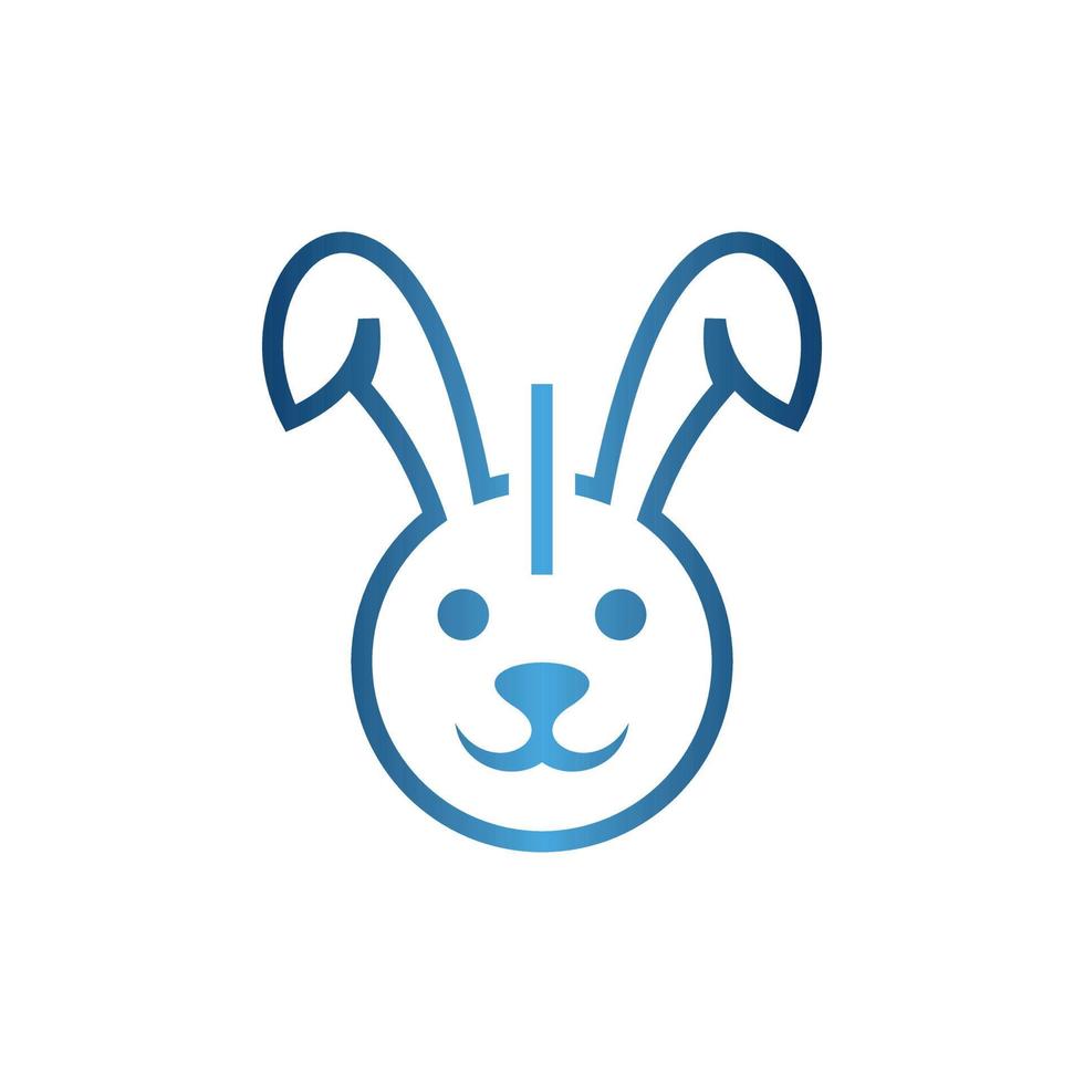Bunny head power button creative logo vector