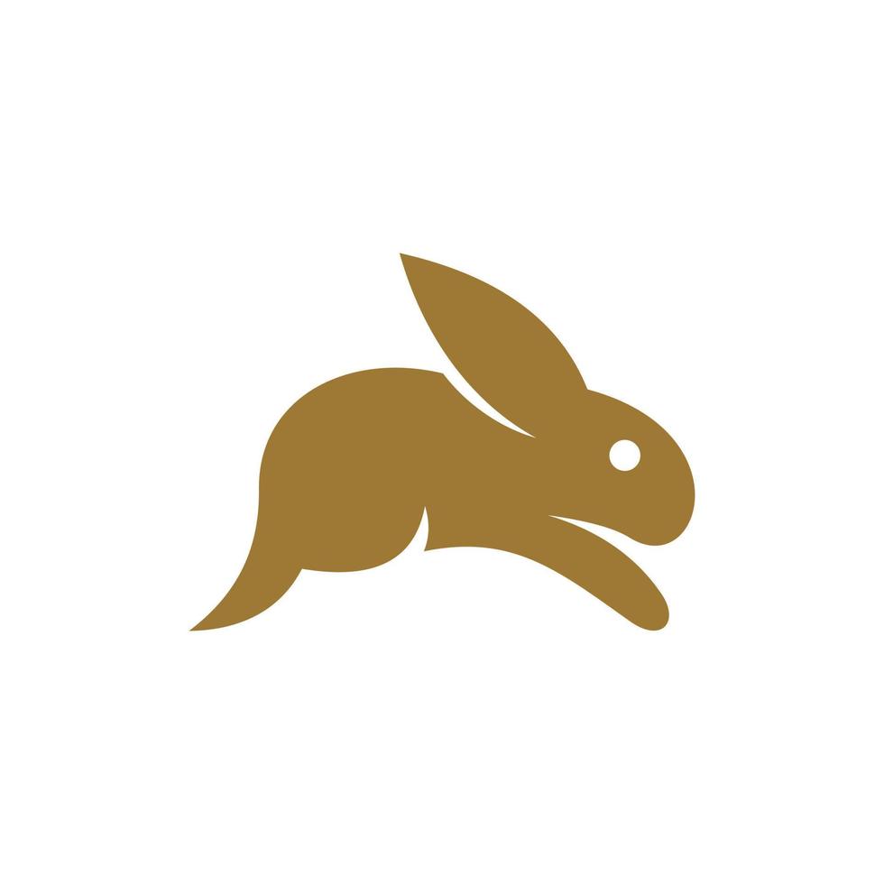 Animal rabbit jumping silhouette modern logo vector