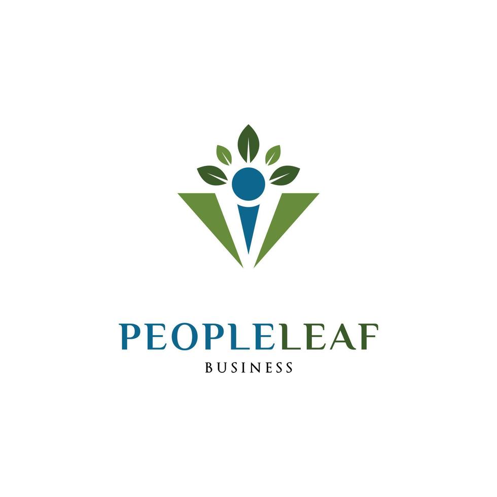 People Leaf Icon Logo Design Template vector