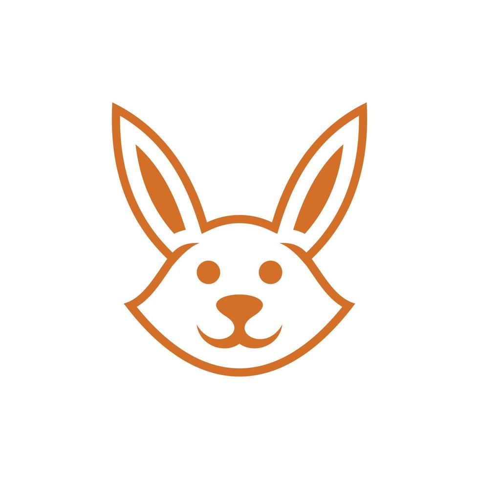 animal Conejo cabeza linda sencillo logo vector