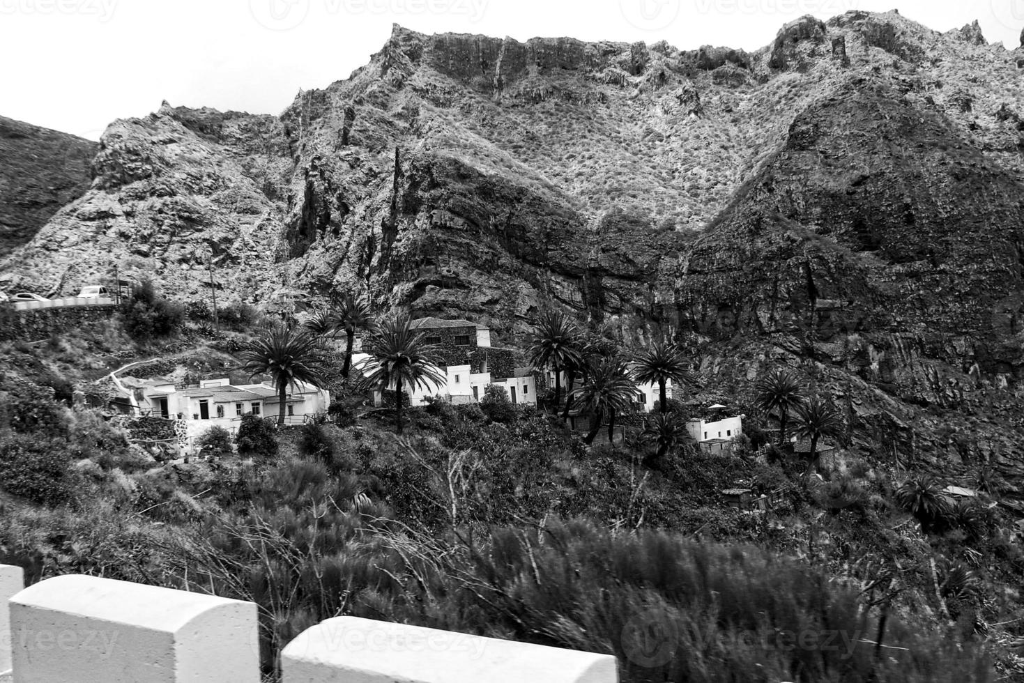 view of the picturesque town of Masca on the Spanish Canary Island Tenerife photo