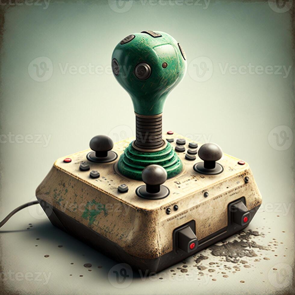 Old joystick illustration for games with background. photo