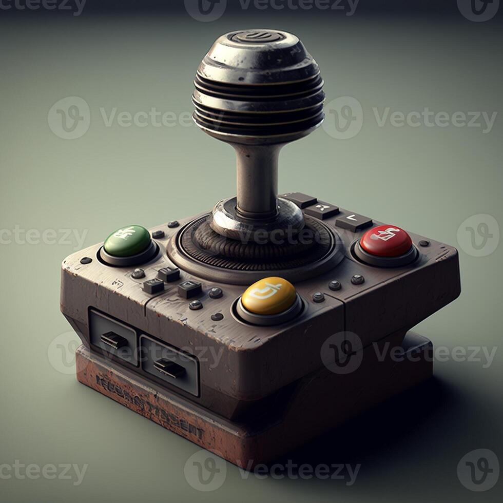 Old joystick illustration for games with background. photo