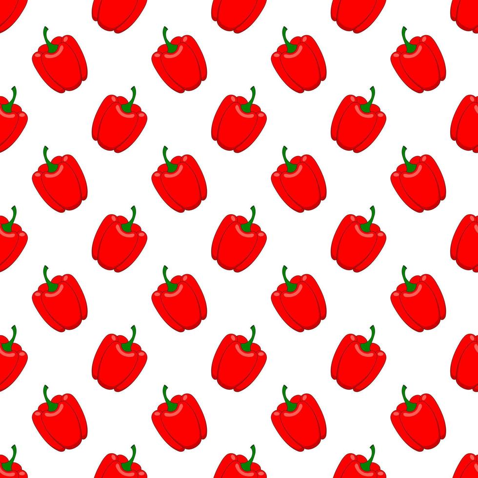 Seamless pattern red pepper on a white background vector