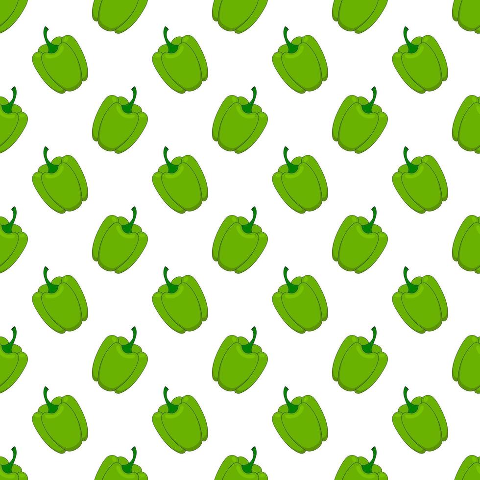 Seamless pattern green peppers on a white background vector