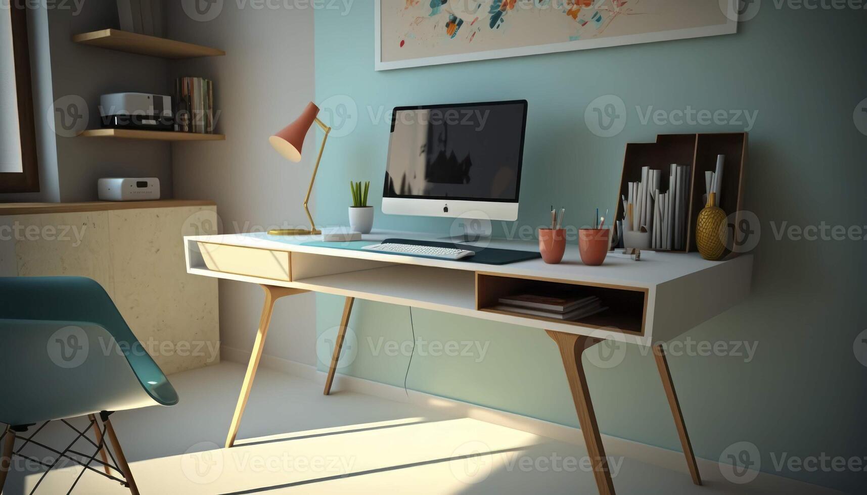 Modern and Minimalist Desk A Clean and Efficient Workspace photo