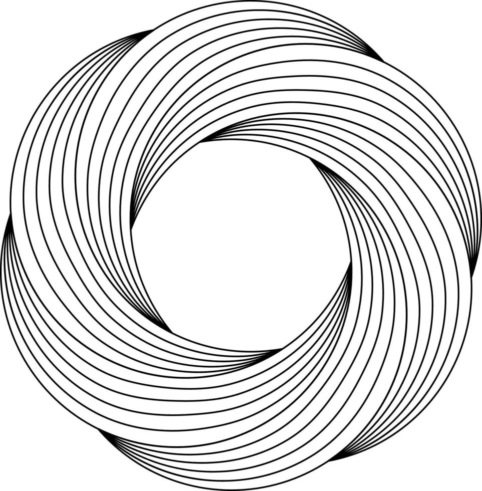 Circular rotation flower pattern swirling finer lines ring template vector