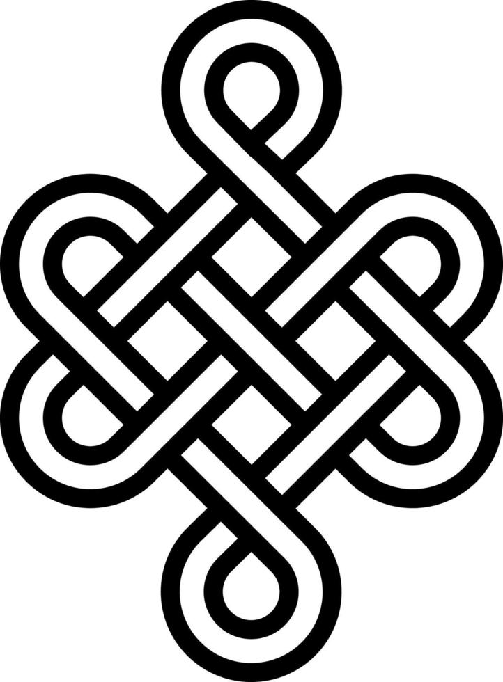 Mystical knot  longevity and health, Feng Shui luck sign vector