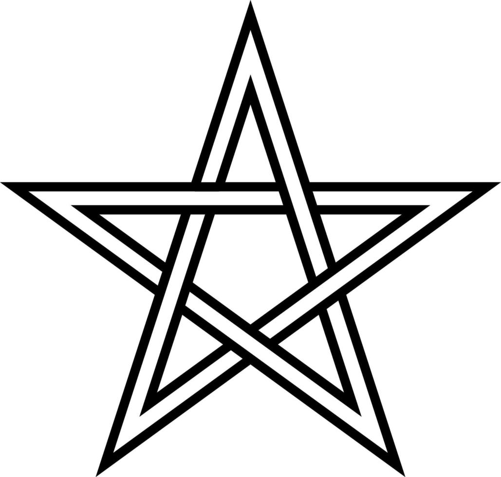 pentáculo transparente, pentagonal estrella, firmar magia vector
