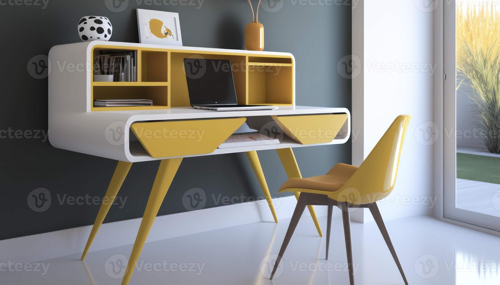 Modern and Minimalist Desk A Clean and Efficient Workspace photo