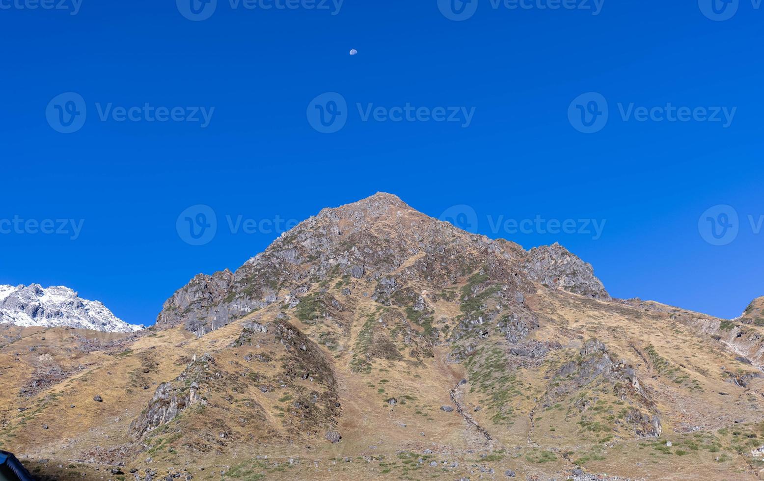 Himalaya landscape, Panoramic view of himalayan mountain covered with snow. Himalaya mountain  landscape in winter in kedarnath valley. photo
