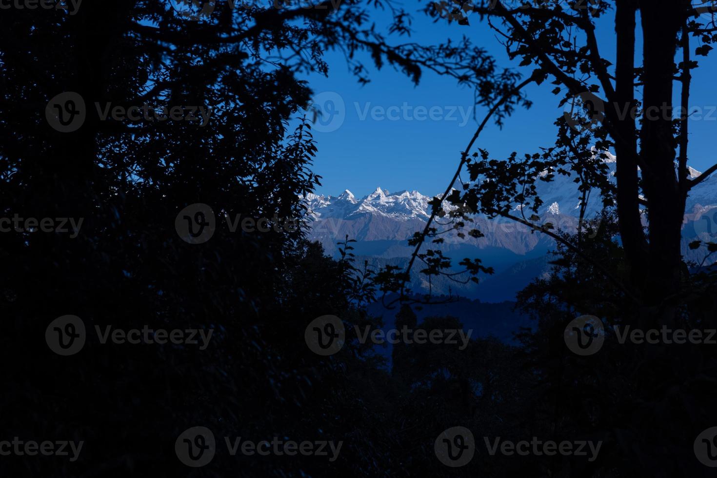 Himalaya landscape, Panoramic view of himalayan mountain covered with snow. Himalaya mountain  landscape in winter in kedarnath valley. photo