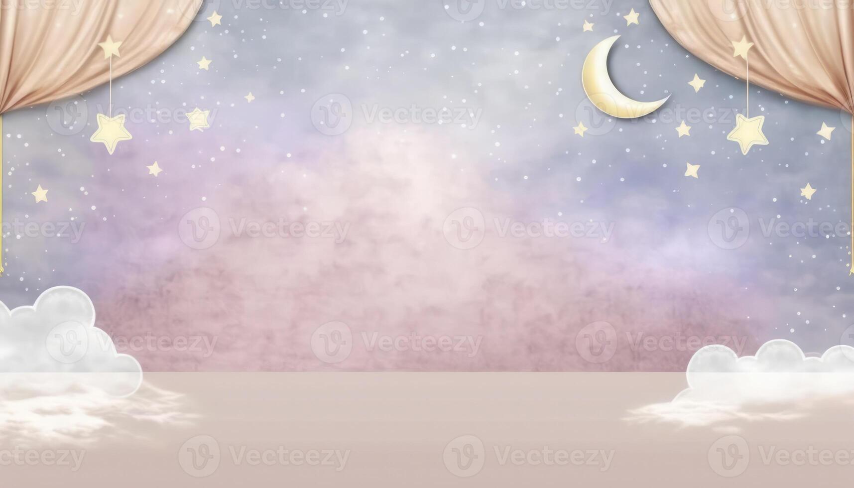 Ramadan Greeting Banner with Colourfull Pink Background photo