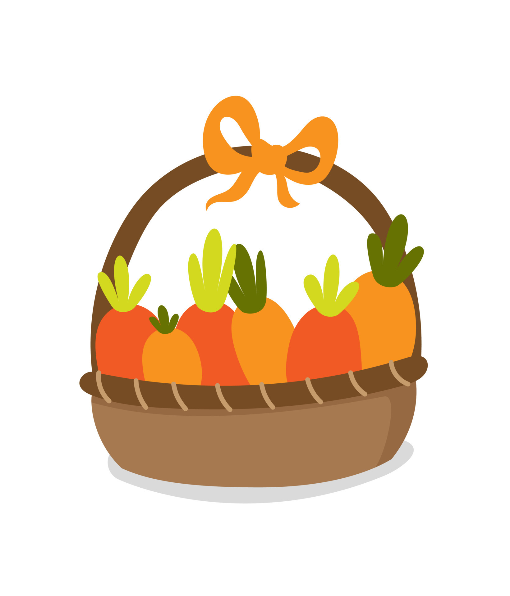 Basket with ripe carrots and a bow. 22396760 Vector Art at Vecteezy