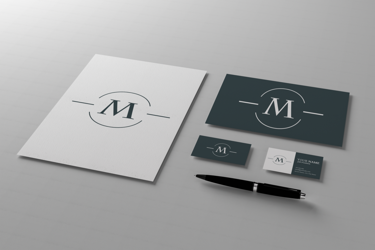 illustrazione 3D. mockup di design di cancelleria di branding. modello per il design del marchio. concetto di affari. psd