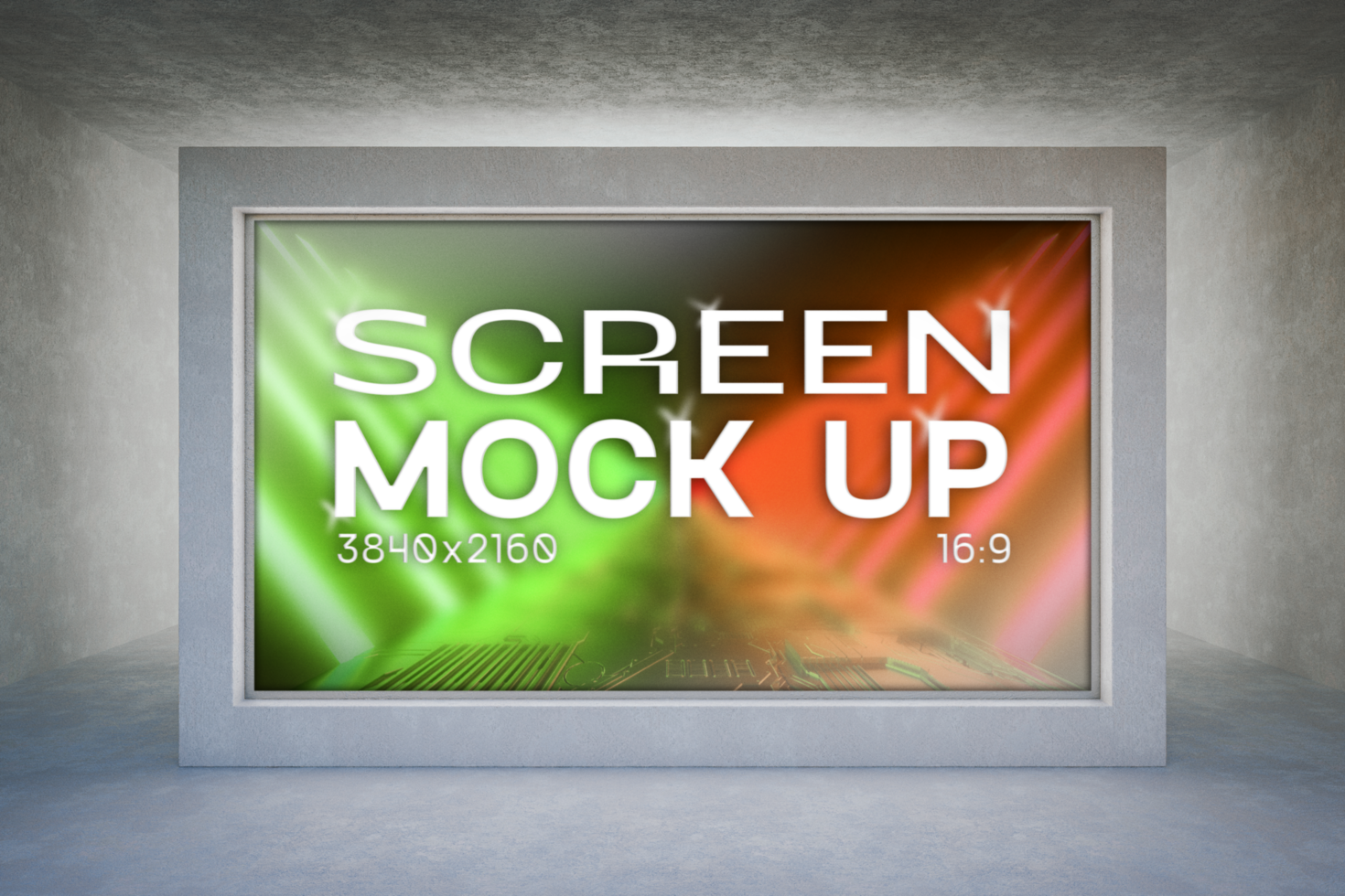 3d render. Mockup of a blank advertising screen panel. Ad and promotion concept. psd