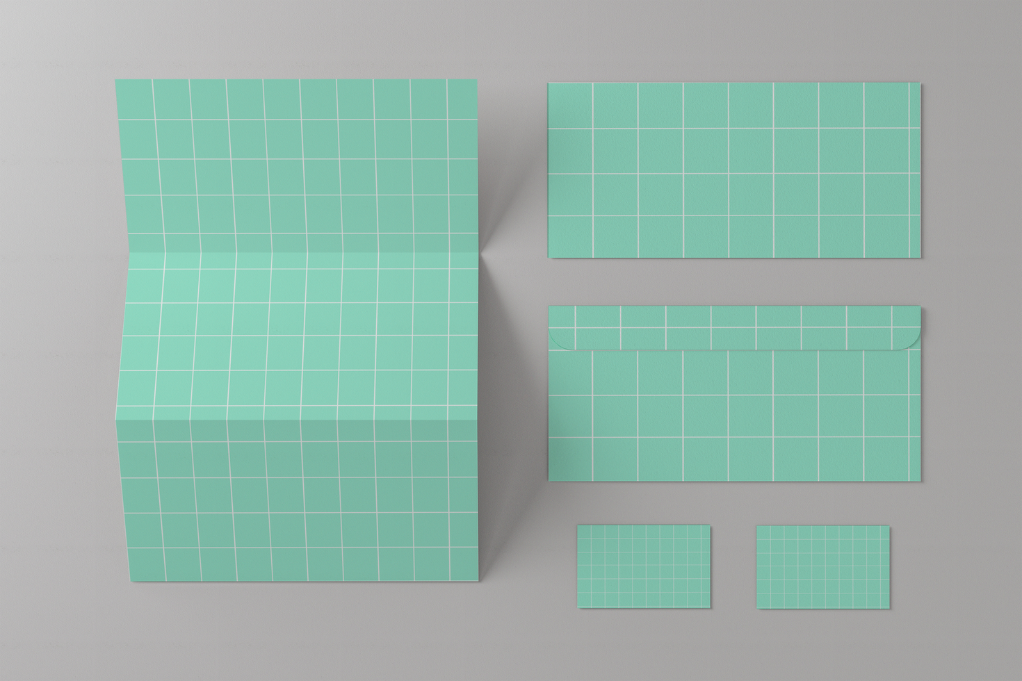 3d illustration. Blank paper, business cards and envelope. Mockup template for branding design. Business concept. psd