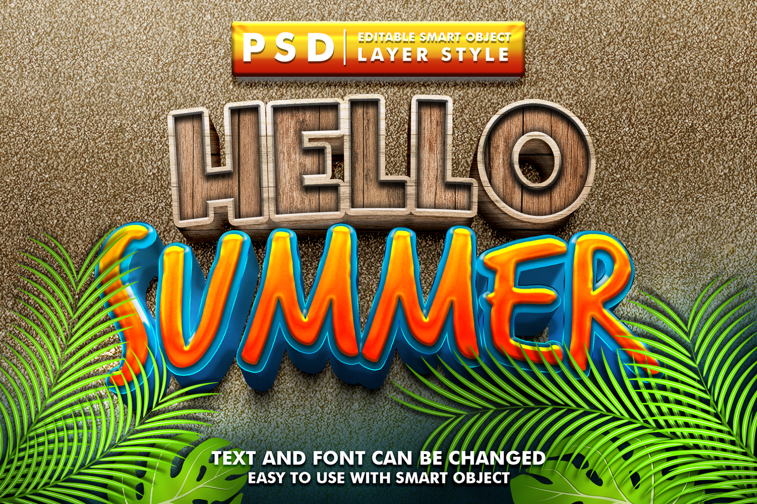 summer 3d text effect premium psd