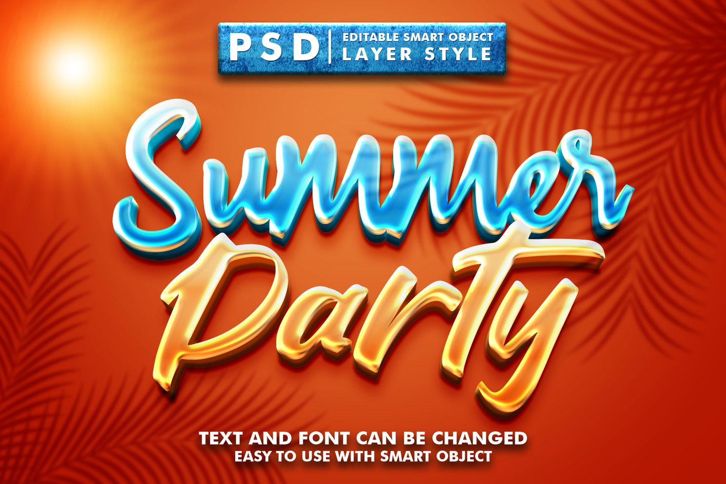 summer 3d text effect premium psd