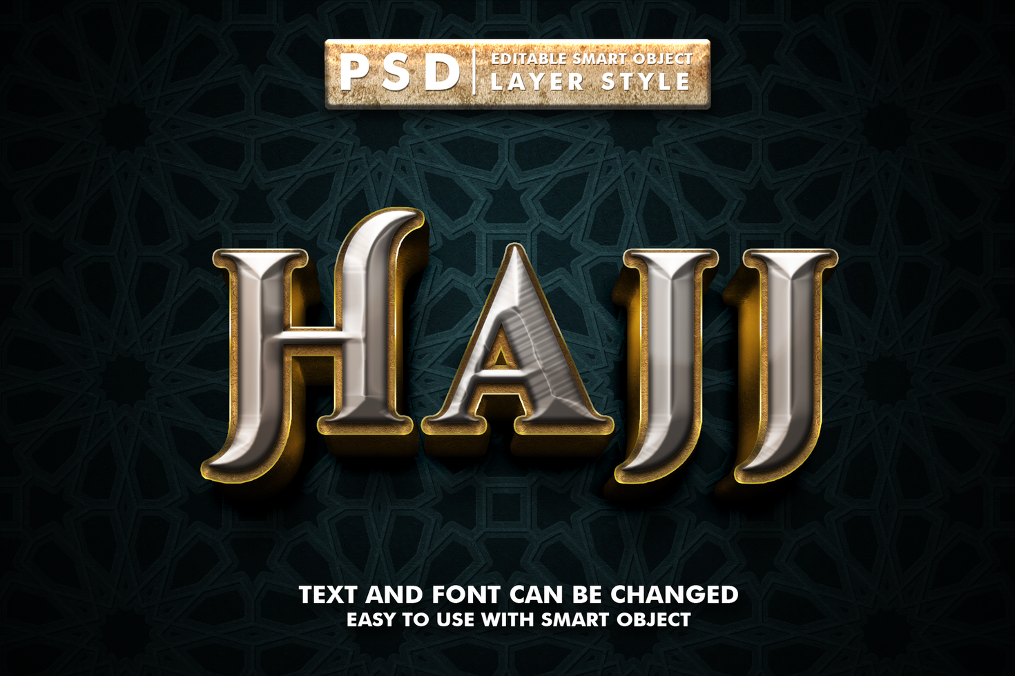 hajj 3d text effect premium psd