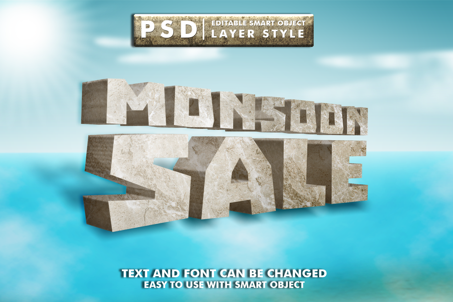 moesson uitverkoop 3d tekst effect premie psd