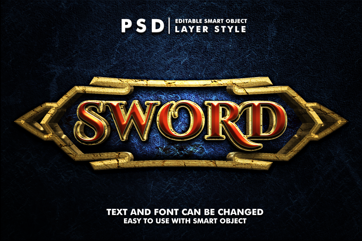 épée 3d texte effet pour jeu mobile prime psd