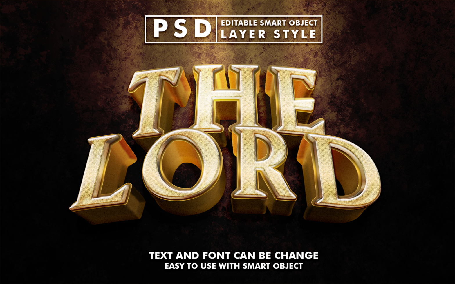 Golden 3d realistic text effect psd