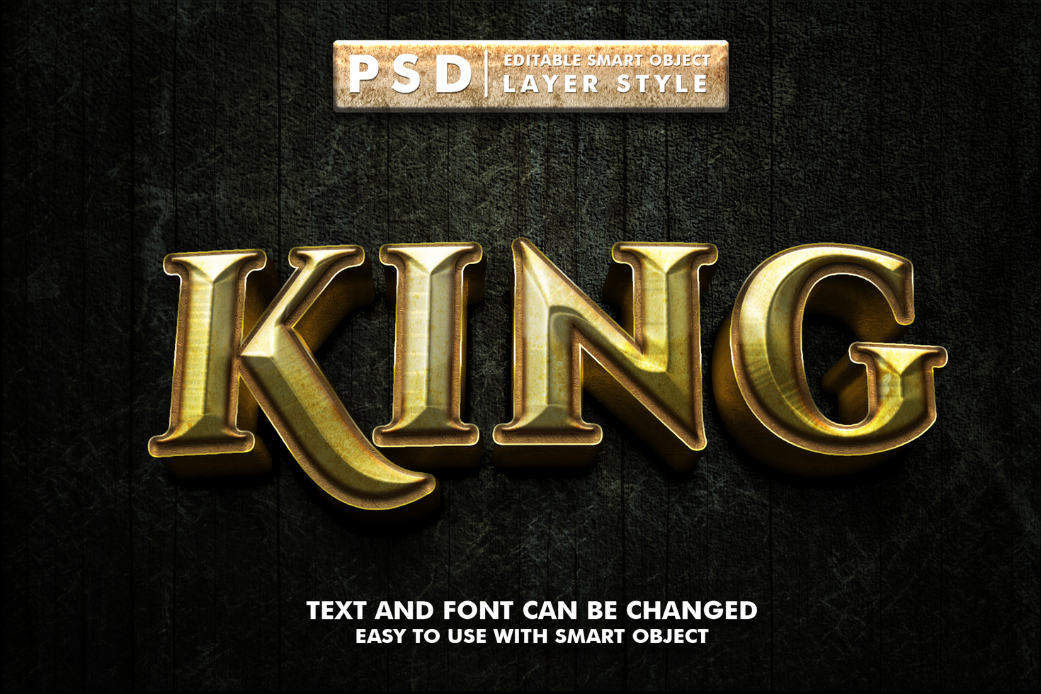 d'or 3d réaliste texte effet psd